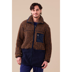 Giacca uomo eco-pelliccia articolo pied-de-poule. Noidinotte