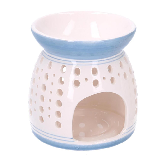 Bruciaessenze in ceramica blu tondo cmø10,8h11,4