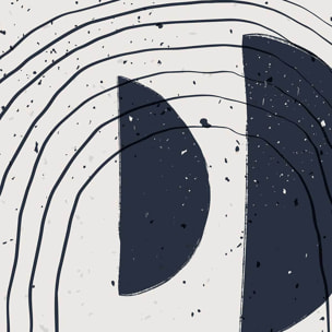 Affiche encadrée art abstrait soleil et lignes graphiques Affiche + cadre en métal - Noir