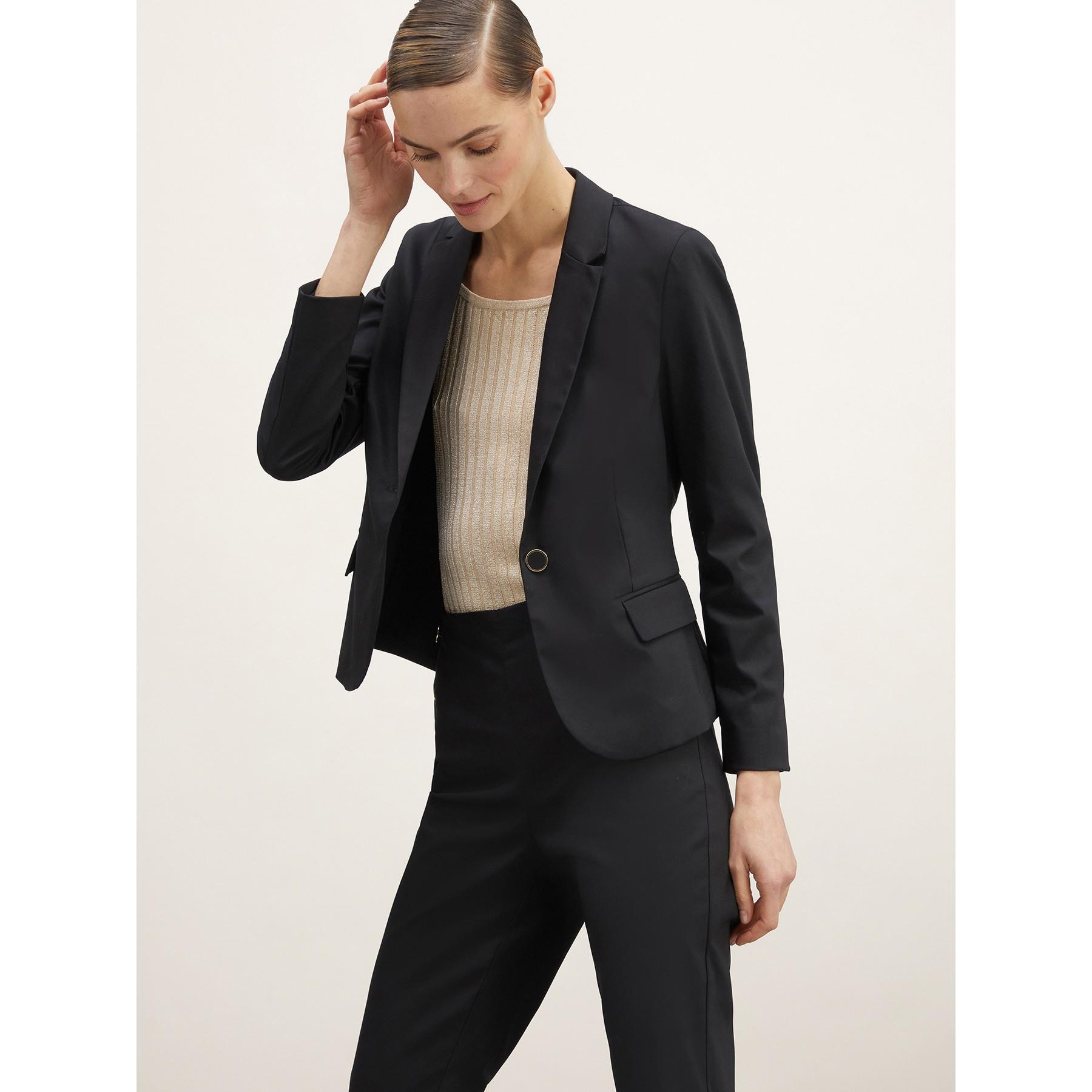 Motivi - Blazer corta de botonadura simple - Negro