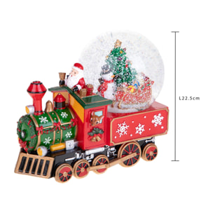 Locomotiva con Sfera 22.5 cm e B.Natale - Pezzi 1 - Colore Rosso - 22,5x17Hx12cm - Bianchi Dino