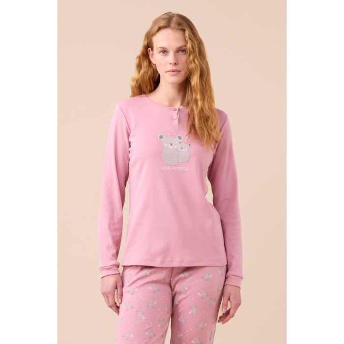 Pigiama donna caldo cotone articolo Koala. Noidinotte