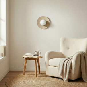 Lampada da parete CALMA in acciaio e feltro beige