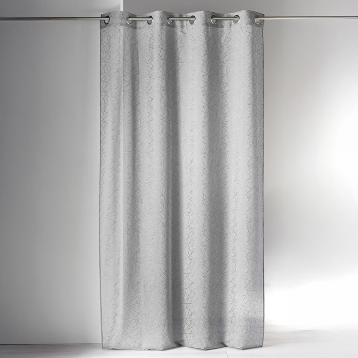Voilage imprimé brillant - Gris
