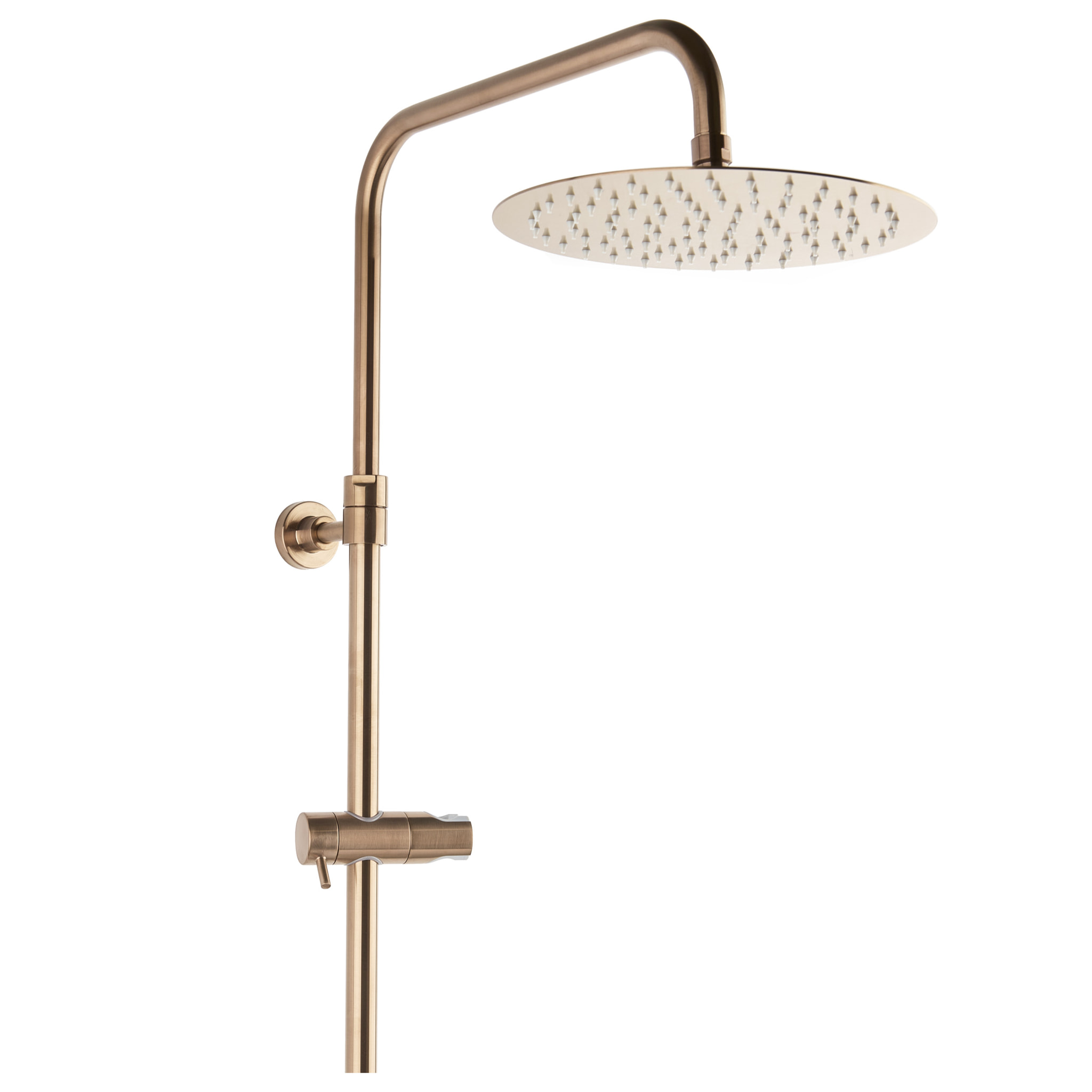 Aurum colonne de douche avec mitigeur thermostatique + douchette 2 jets + douche de tête, or rose brossé (SATSSTKAURBRG)