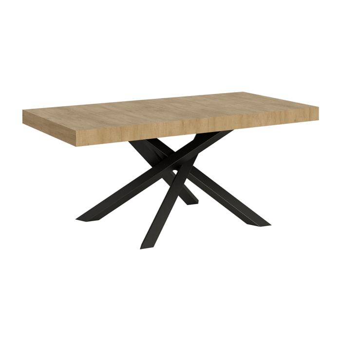 Table extensible 90x180/284 cm Volantis Chêne Nature cadre Anthracite