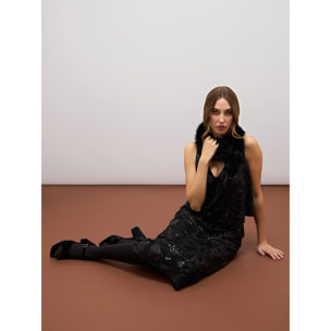 Oltre - Tulle and sequin pencil skirt - Negro