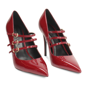 Decolleté cherry con cinturini e tacco 10 cm