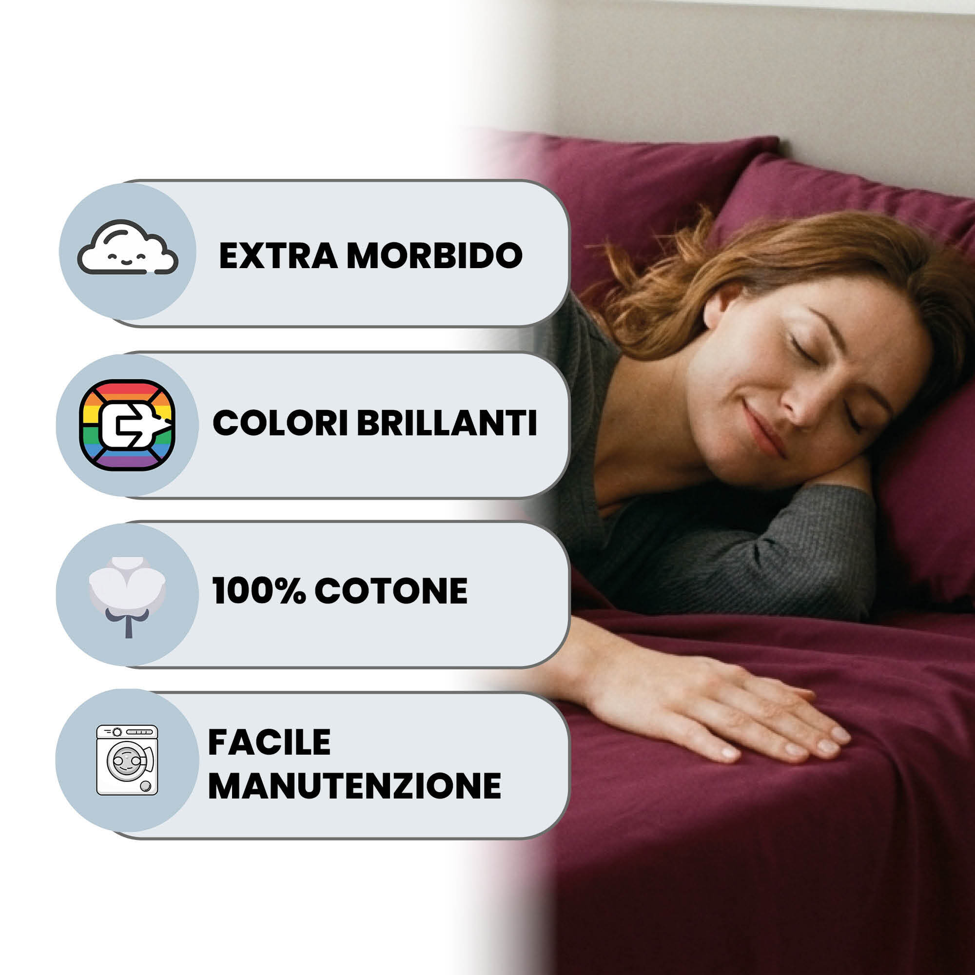 COMPLETO LETTO MAX COLOR MATRIMONIALE, 100% COTONE