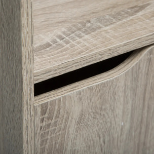 Étagère effet chêne naturel Noir Ceda