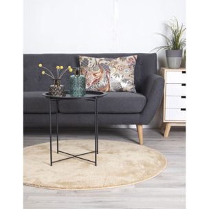 Tavolino d'appoggio Bastia in acciaio nero, ø47×50 cm