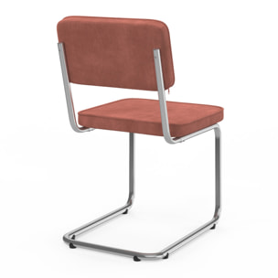 Chaises Naya en velours terracotta et pied métal - lot de 4