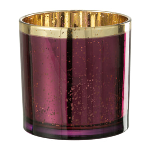 J-Line photophore Bord Dore - verre - bordeaux - large