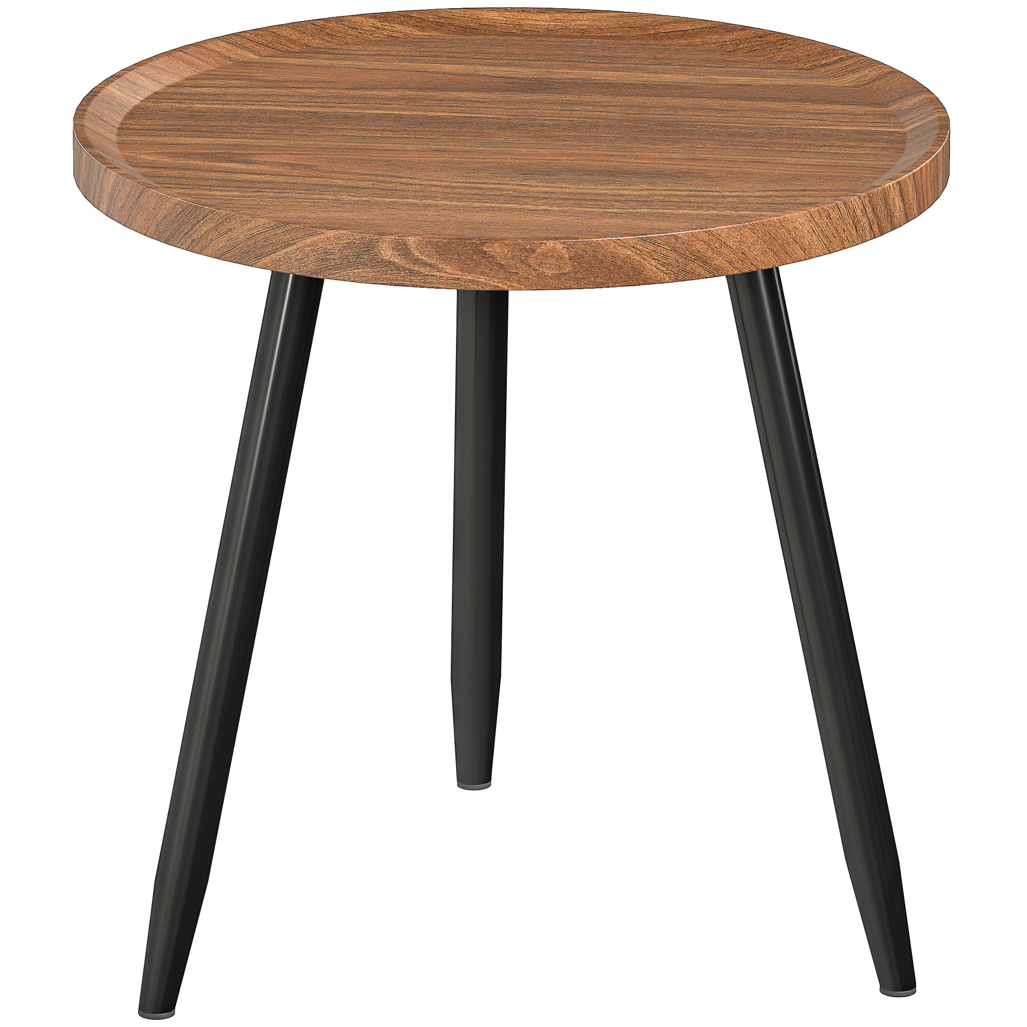 Tables basse gigogne design piètement effilé métal noir effet bois de noyer