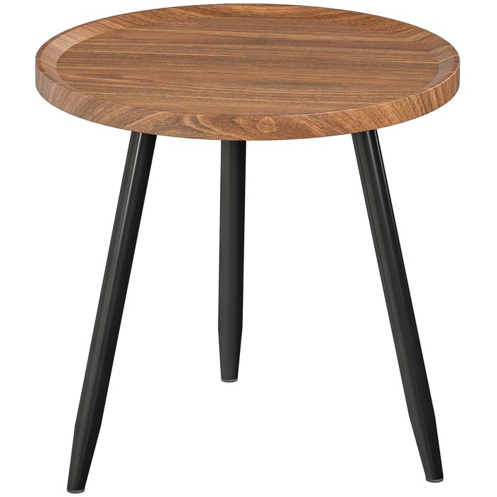 Tables basse gigogne design piètement effilé métal noir effet bois de noyer