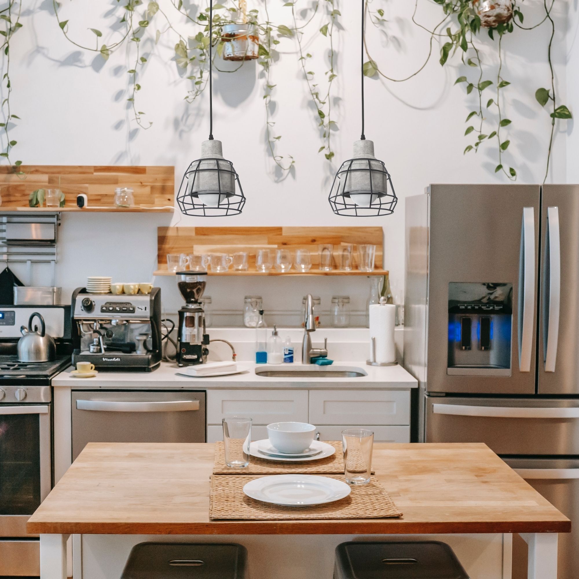 FORLIGHT King - Lámpara Colgante De Techo De Cemento, Lámpara De Techo De Diseño