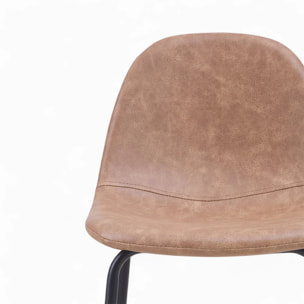 Pack 4 chaises pour îlot central taupe et gris/noir 65 cm - Henrik