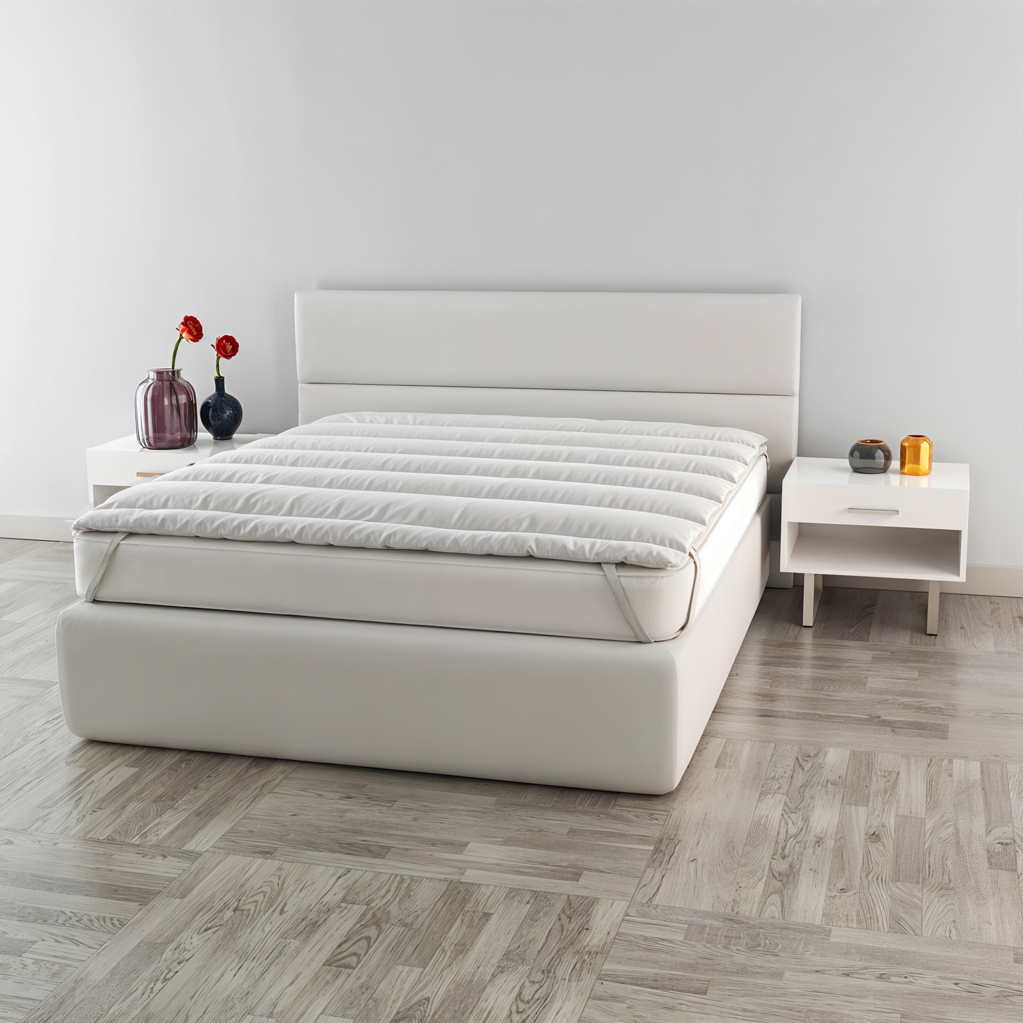 TOPPER ELEGANT TRAPUNTATO CON ELASTICI - Made in Italy