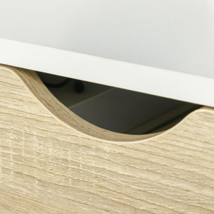 Set de 2 Mesitas de Noche Mesa Auxiliar con 1 Cajón y Estante 50x39x51 cm Blanco