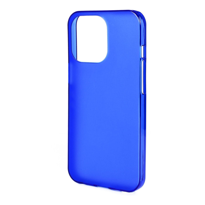 DAM Carcasa de silicona para iPhone 13 Pro. Acabado semi transparente mate con bordes brillo. 6,7x0,9x13,3 Cm. Color: Azul Eléctrico