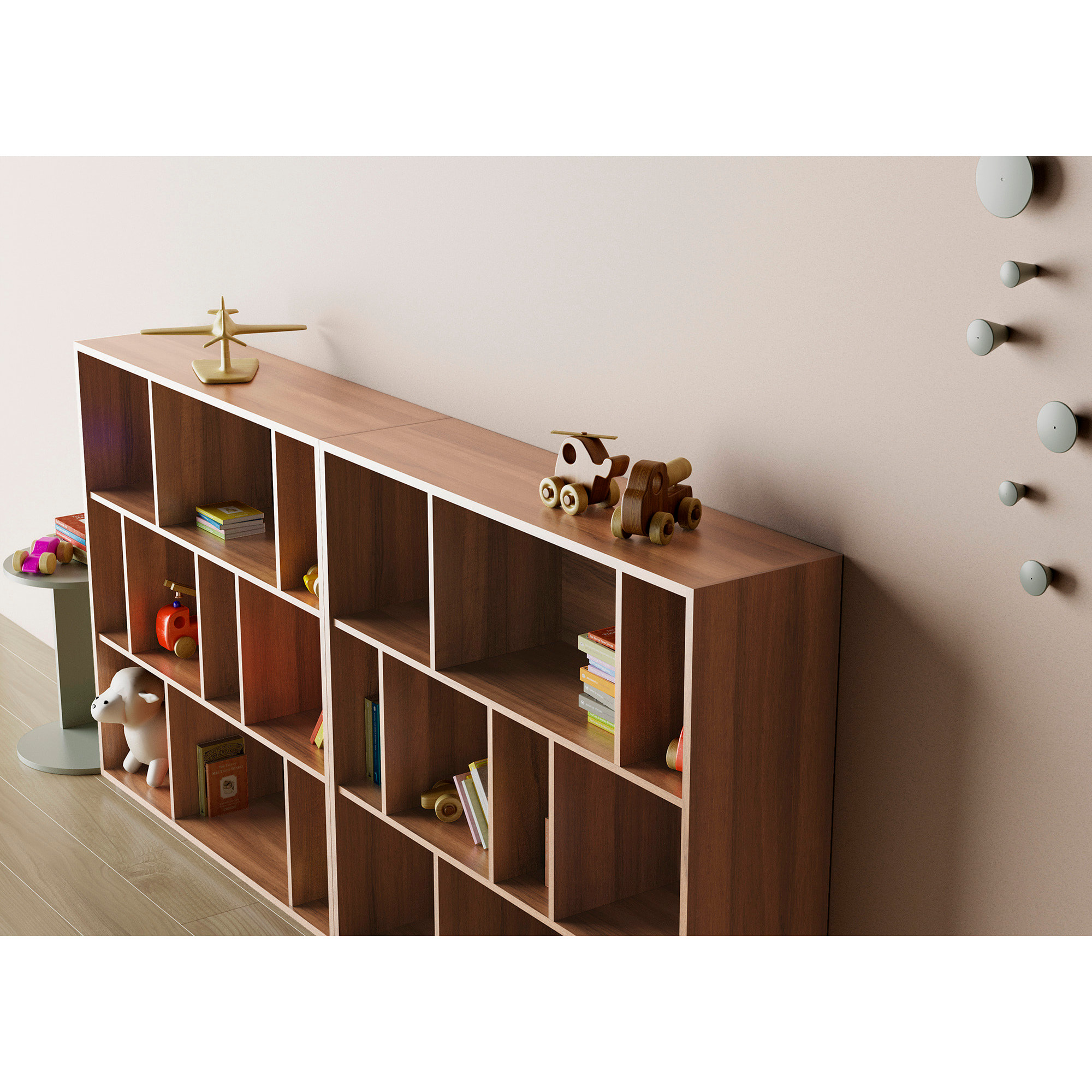 Estantería librería Nack melamina nogal 117x119x32 cm