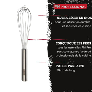Fouet de cuisine et pâtisserie en inox 30 cm FM Professional