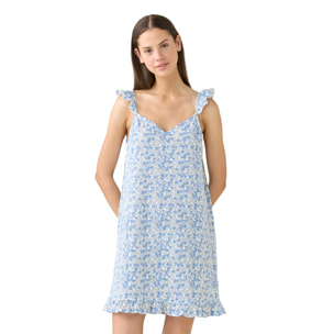 Camicia da notte donna estiva in cotone articolo bloom. Noidinotte