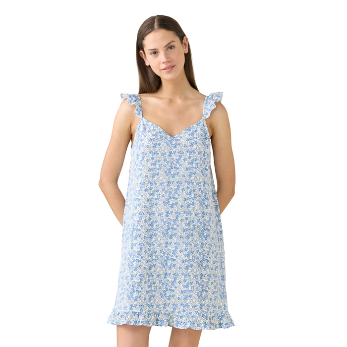 Camicia da notte donna estiva in cotone articolo bloom. Noidinotte