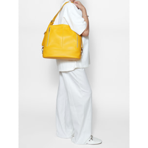 Borsa a spalla convertibile Anjelica - Vera pelle - 33.0 x 31.0 x 12.0 cm