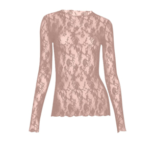 Top a maniche lunghe Floral Lace Top Long Sleeves