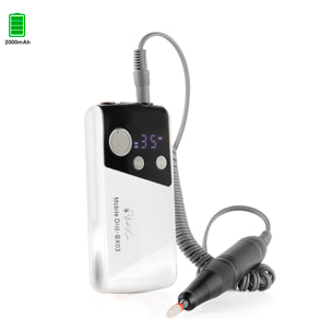 Limatrice per unghie con batteria ricaricabile da 2000mAh, fino a 35.000rpm. Velocità regolabile. Include 1 testina di lucidatura.