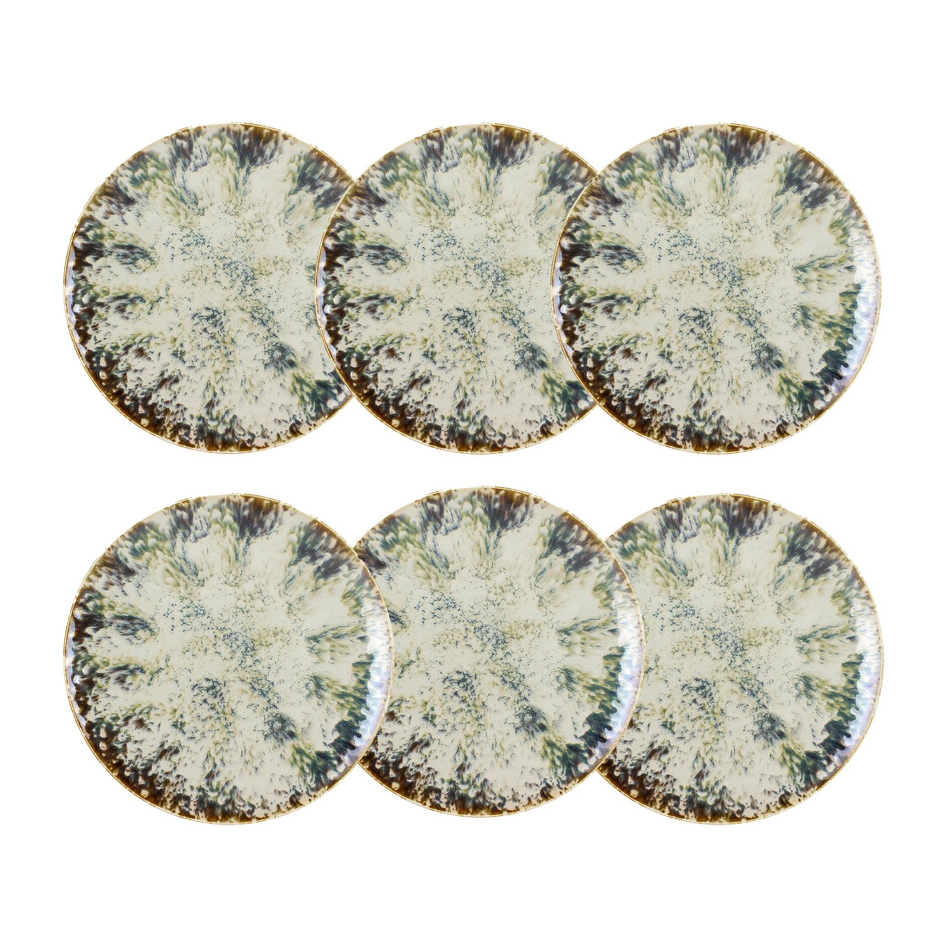 Lot de 6 assiettes plates abstraites en porcelaine 27cm MAKA