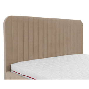 Stuart - lit coffre - 140x200 cm - sommier inclus - en velours - Latte