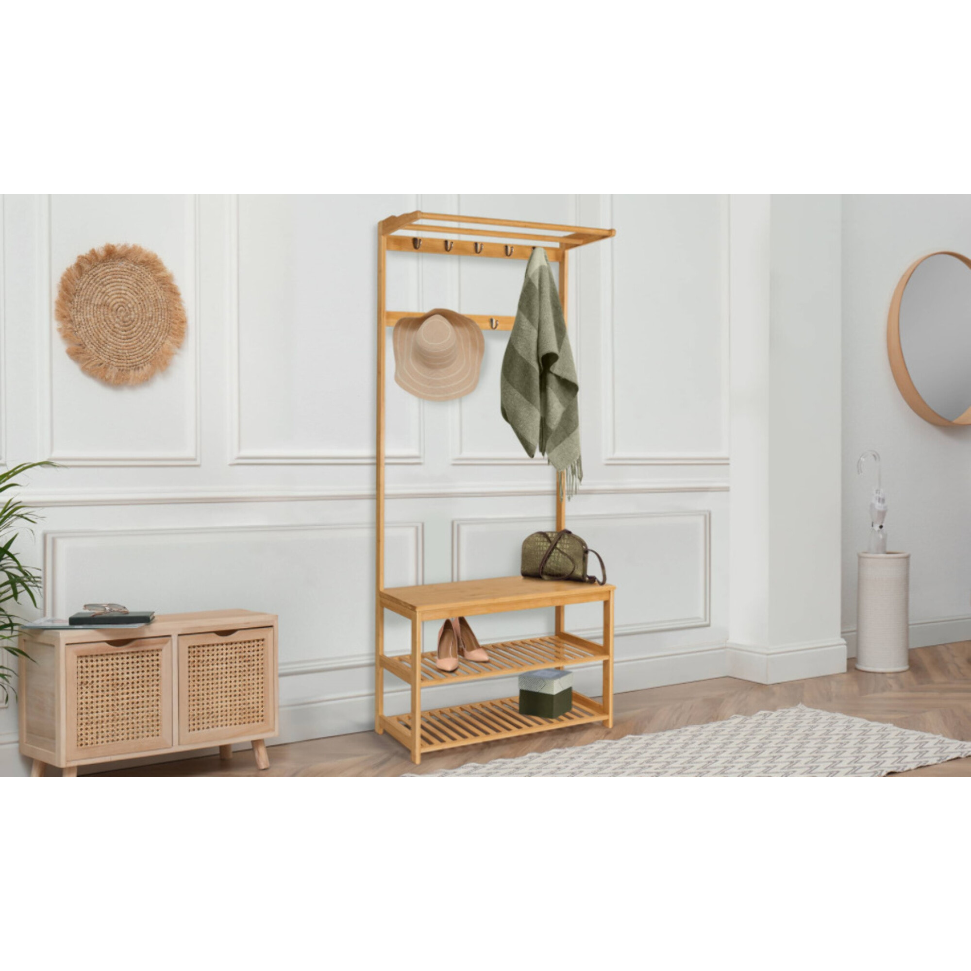 Vestiaire d'entrée en bambou Maya