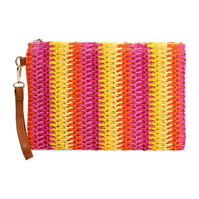 Pochette donna mare gialla in raffia