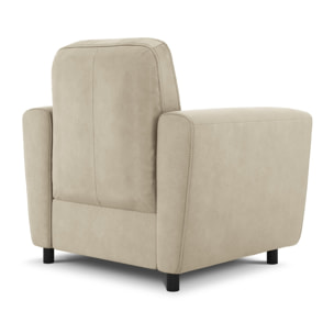 Fauteuil "Audra" en cuir véritable gris clair