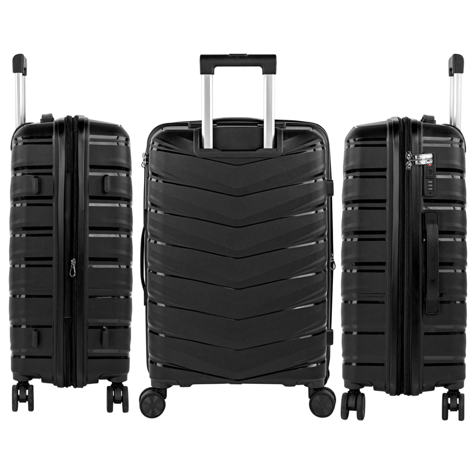 Juego De Maletas Rígidas Pp Jaslen Varese Negro