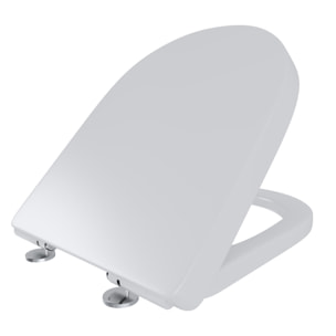 Sedile WC Copriwater Tavoletta UNIVERSALE Rapido Montaggio Soft Close Chiusura Ammortizzata In Plastica Antibatterica 458x361 Mm Bianco Forma D