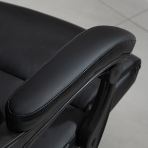 Fauteuil de bureau manager massant hauteur réglable dossier inclinable repose-pied + appui-tête 68 x 79 x 104-112 cm noir