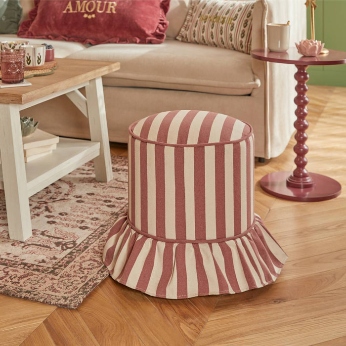 Pouf Fiora rond D.36cm rose