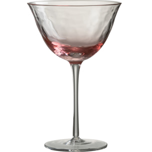 J-Line verre à Cocktail Irregulier - verre - rose - 4 pcs