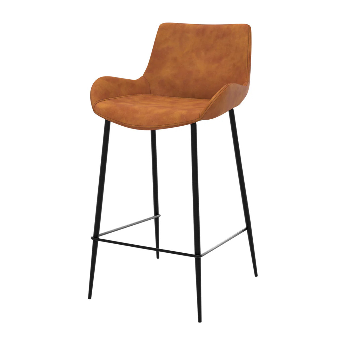 Lot de 2 chaises pour îlot central 65 cm en cuir synthétique camel - Pirata