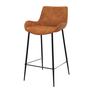 Lot de 2 chaises pour îlot central 65 cm en cuir synthétique camel - Pirata