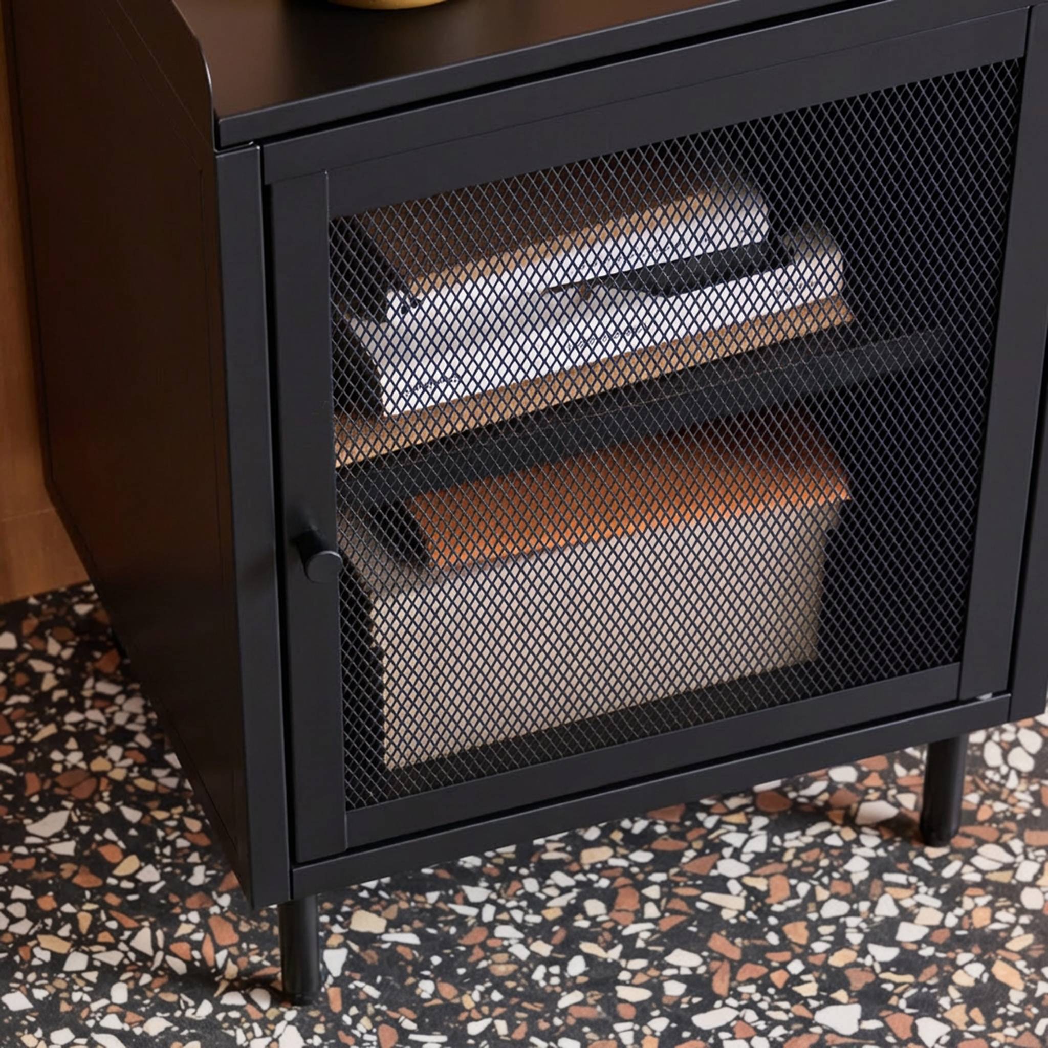 Table de chevet industrielle métal 1 porte (lot de 2) OHIO