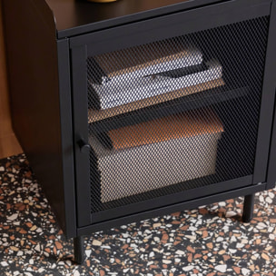 Table de chevet industrielle métal 1 porte (lot de 2) OHIO