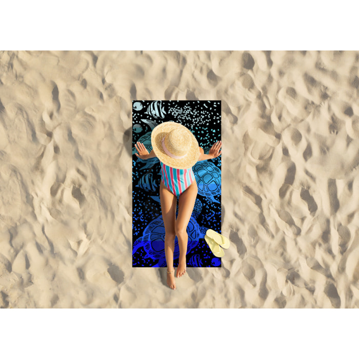 Telo Mare Spugna Jacquard Spiaggia Disegno Guizzo