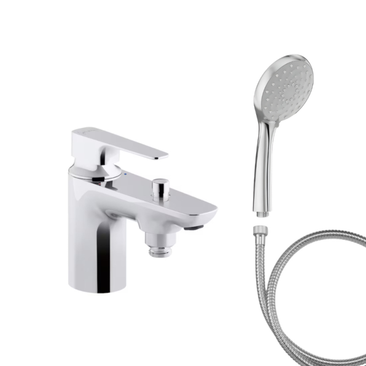Mitigeur baignoire Aleo+ + pommeau de douche Awaken + flexible de douche métal