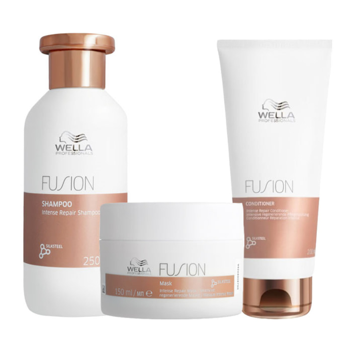 WELLA Kit Fusion Intense Repair Shampoo 250ml + Mask 150ml+  Conditioner 200ml