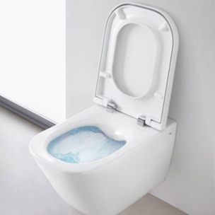 The Gap pack cuvette WC suspendu sans bride en céramique avec abattant SoftClose en Duroplast, blanc (A34H47L000)