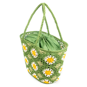 Basento Borsa a spalla Donna. Fabbricata in cotone tessuto a mano.